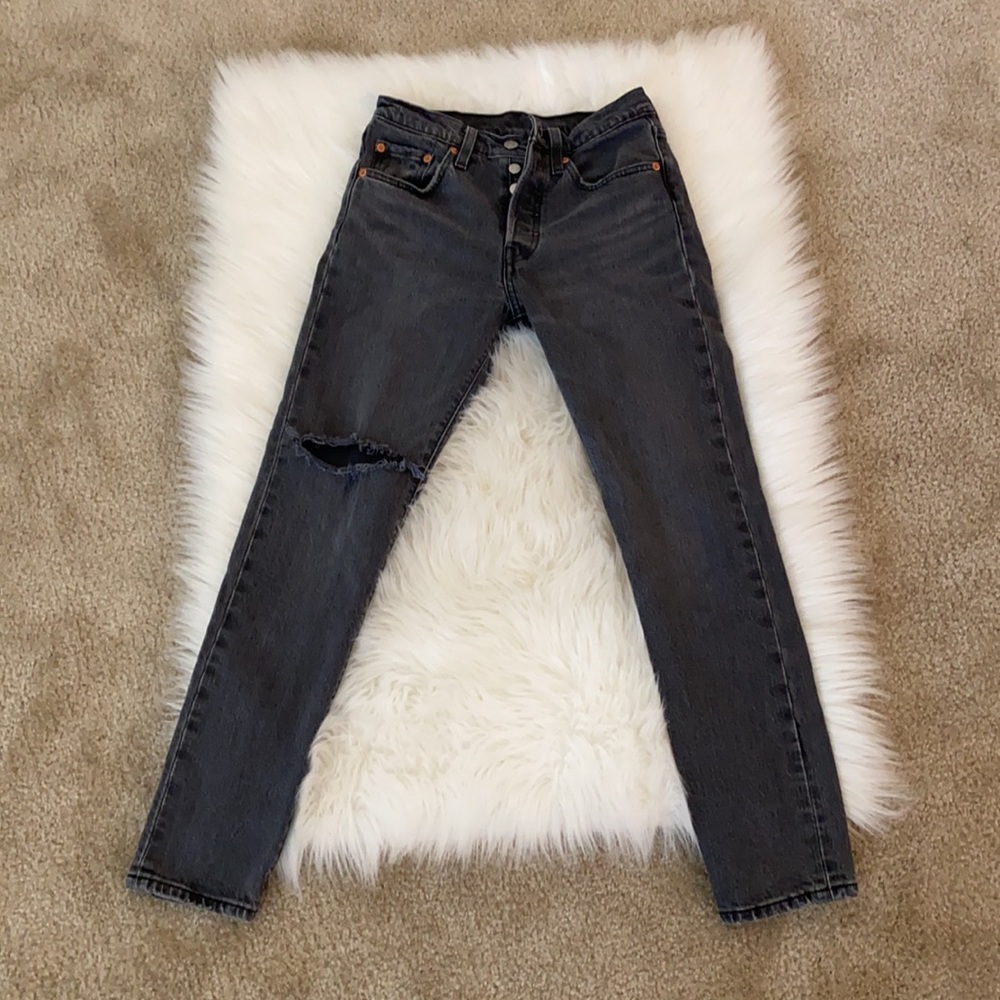 Levi’s 501 high waist button fly skinny jeans